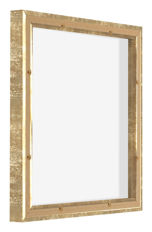 Lyon MDF Canvas Floater Frame 1 1 Gold Antique Back Oblique | Yourdecoration.com