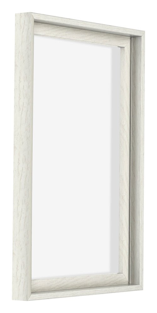 Lyon MDF Canvas Floater Frame 2 3 White Wash Front Oblique | Yourdecoration.com