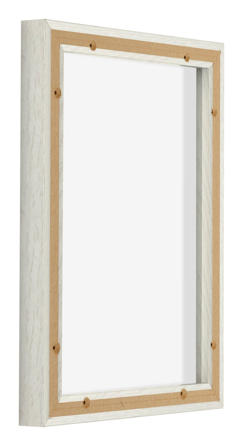 Lyon MDF Canvas Floater Frame 3 4 White Wash Back Oblique | Yourdecoration.com