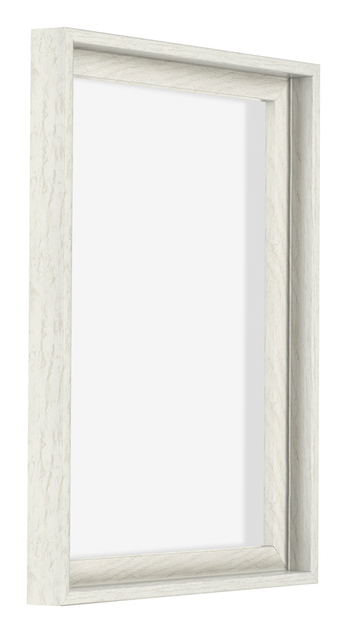 Lyon MDF Canvas Floater Frame 3 4 White Wash Front Oblique | Yourdecoration.com