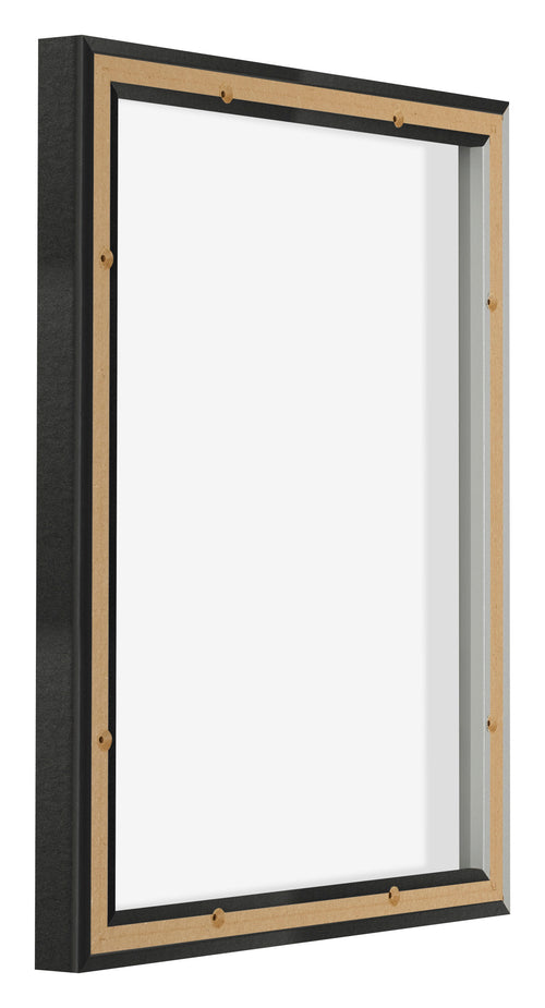 Lyon MDF Canvas Floater Frame 4 5 Black Matte Back Oblique | Yourdecoration.com