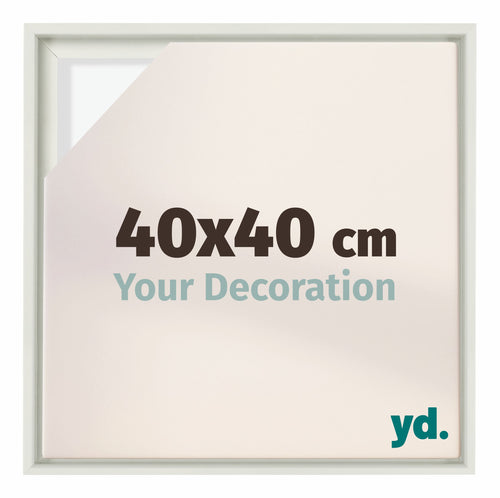 Lyon MDF Canvas Floater Frame 40x40cm White Matte Front Size | Yourdecoration.com