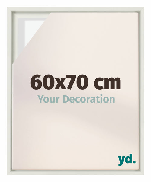 Lyon MDF Canvas Floater Frame 60x70cm White Matte Front Size | Yourdecoration.com