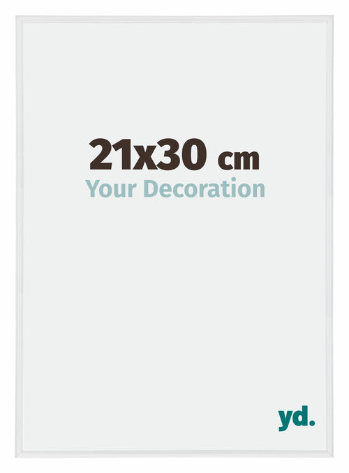 Annecy Plastic Photo Frame 21x30cm White High Gloss Front Size | Yourdecoration.com