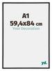 Annecy Plastic Photo Frame 59 4x84cm A1 Black Matt Front Size | Yourdecoration.com
