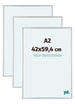 Aurora Aluminium Photo Frame 42x59-4cm A2 Set Van 3 Silver Matt Front Size | Yourdecoration.com