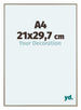 Austin Aluminium Photo Frame 21x29 7cm A4 Champagne Front Size | Yourdecoration.com