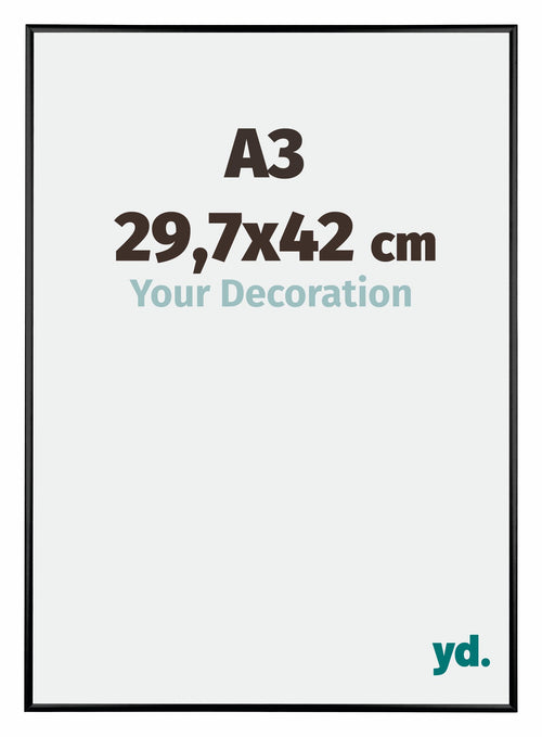 Austin Aluminium Photo Frame 29 7x42cm A3 Black High Gloss Front Size | Yourdecoration.com