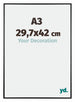 Austin Aluminium Photo Frame 29 7x42cm A3 Black High Gloss Front Size | Yourdecoration.com