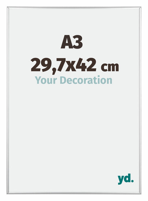 Austin Aluminium Photo Frame 29 7x42cm A3 Silver High Gloss Front Size | Yourdecoration.com