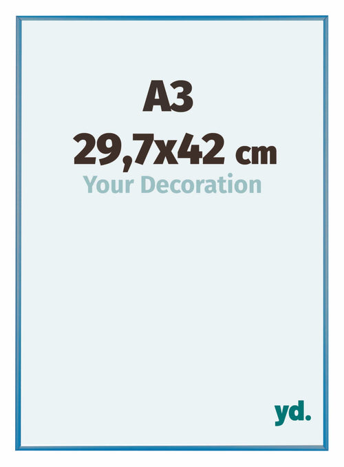 Austin Aluminium Photo Frame 29 7x42cm A3 Steel Blue Front Size | Yourdecoration.com