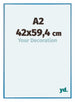 Austin Aluminium Photo Frame 42x59 4cm A2 Steel Blue Front Size | Yourdecoration.com