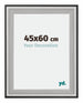 Birmingham Wooden Photo Frame 45x60cm Black Silver gepolijst Size | Yourdecoration.com