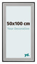 Birmingham Wooden Photo Frame 50x100cm Black Silver Polished Front Size | Yourdecoration.com