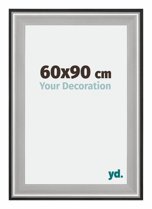 Birmingham Wooden Photo Frame 60x90cm Black Silver gepolijst Size | Yourdecoration.com