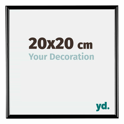 Bordeaux Plastic Photo Frame 20x20cm Black High Gloss Front Size | Yourdecoration.com