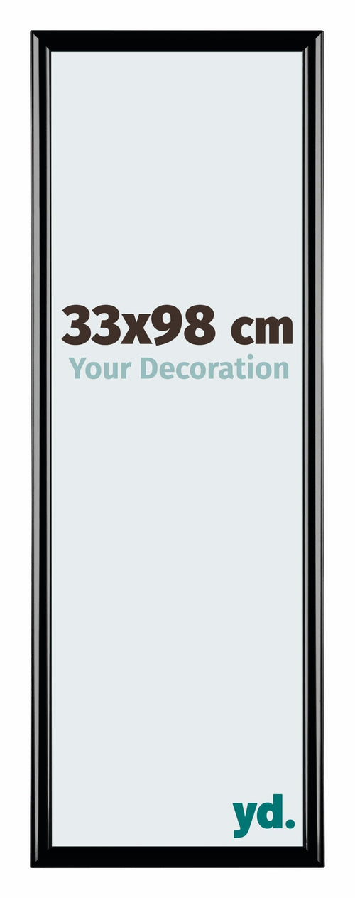 Bordeaux Plastic Photo Frame 33x98cm Black High Gloss Front Size | Yourdecoration.com