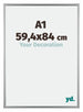 Bordeaux Plastic Photo Frame 59 4x84cm A1 Silver Front Size | Yourdecoration.com