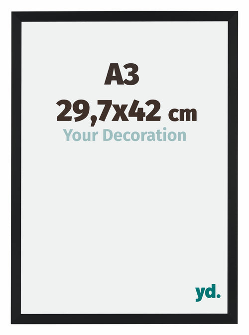 Catania MDF Photo Frame 29 7x42cm A3 Black Size | Yourdecoration.com