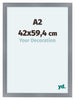 Como MDF Photo Frame 42x59 4cm A2 Aluminium Brushed Front Size | Yourdecoration.com