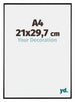 Evry Plastic Photo Frame 21x29 7cm A4 Black High Gloss Front Size | Yourdecoration.com