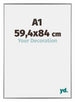 Evry Plastic Photo Frame 59 4x84cm A1 Silver Front Size | Yourdecoration.com