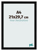 Photo Frame A4 - 21x29,7 cm - Black High Gloss - MDF - Pisa