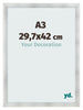 Photo Frame A3 - 29,7x42 cm - Aluminum Brushed - MDF - Pisa