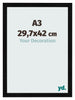 Photo Frame A3 - 29,7x42 cm - Black High Gloss - MDF - Pisa