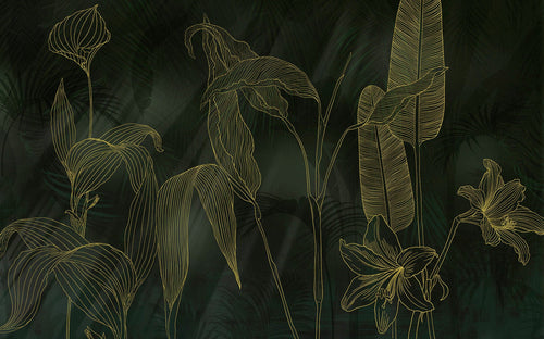 Komar Darkest Green Non Woven Wall Murals 400x250cm 4 panels | Yourdecoration.com