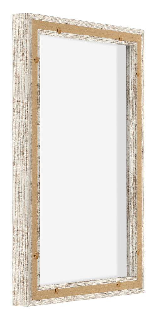 Lyon MDF Canvas Floater Frame 2 3 White Vintage Back Oblique | Yourdecoration.com