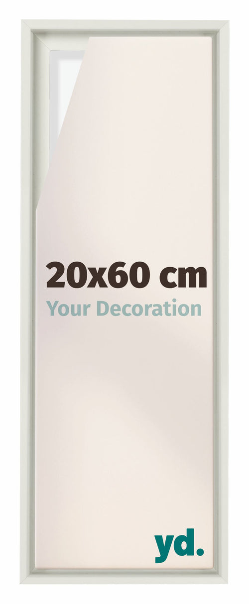 Lyon MDF Canvas Floater Frame 20x60cm White Matte Front Size | Yourdecoration.com