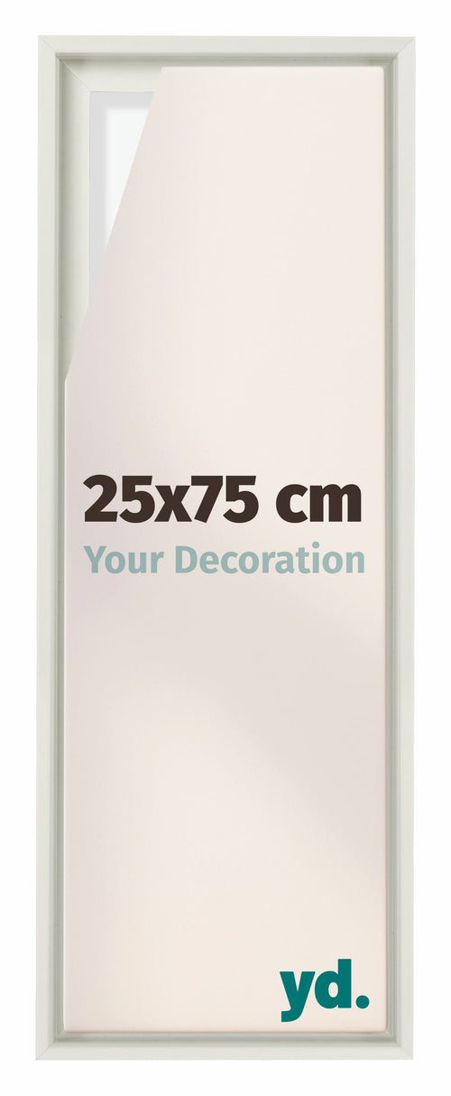 Lyon MDF Canvas Floater Frame 25x75cm White Matte Front Size | Yourdecoration.com