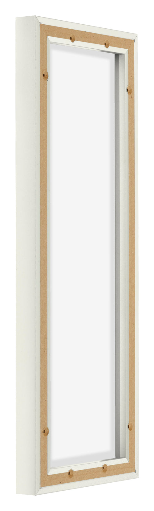 Lyon MDF Canvas Floater Frame 3 4 White Matte Back Oblique | Yourdecoration.com