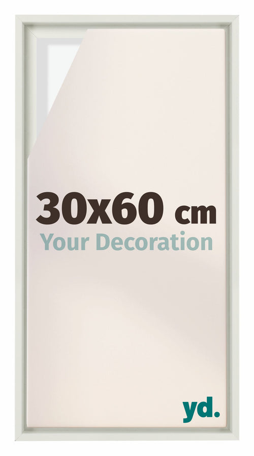 Lyon MDF Canvas Floater Frame 30x60cm White Matte Front Size | Yourdecoration.com