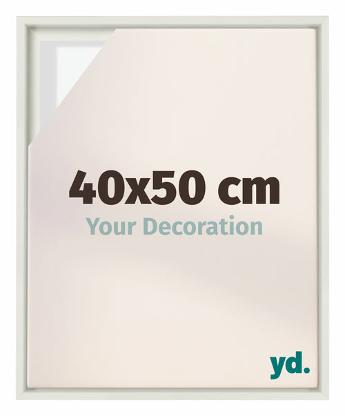 Lyon MDF Canvas Floater Frame 40x50cm White Matte Front Size | Yourdecoration.com