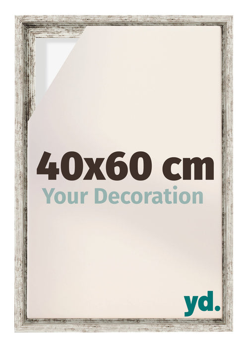 Lyon MDF Canvas Floater Frame 40x60cm White Vintage Voorzijde Maat | Yourdecoration.com