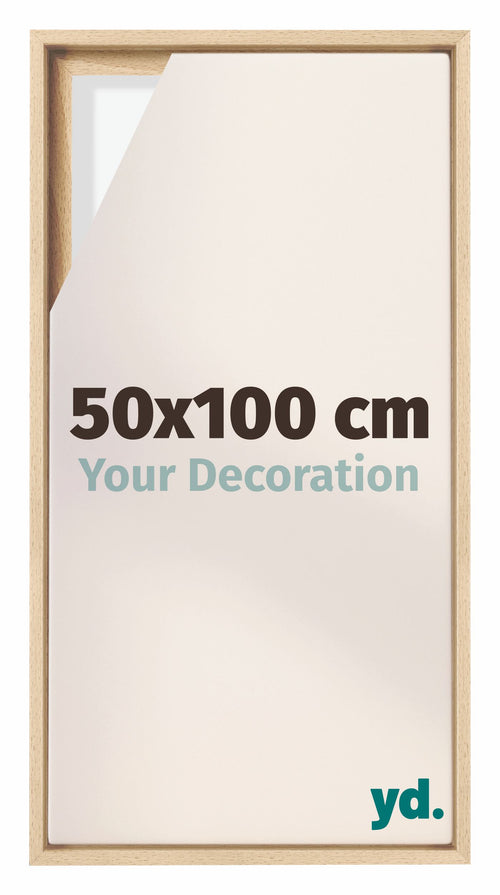 Lyon MDF Canvas Floater Frame 50x100cm Beech Front Size | Yourdecoration.com