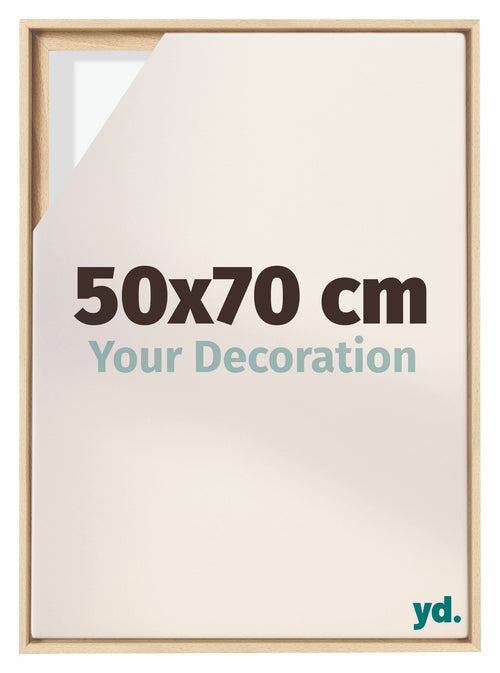 Lyon MDF Canvas Floater Frame 50x70cm Beech Front Size | Yourdecoration.com