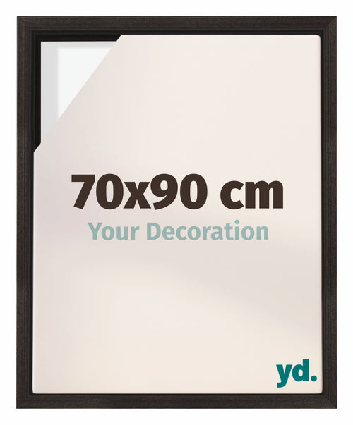 Lyon MDF Canvas Floater Frame 70x90cm Oak Dark Front Size | Yourdecoration.com