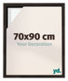 Lyon MDF Canvas Floater Frame 70x90cm Oak Dark Front Size | Yourdecoration.com