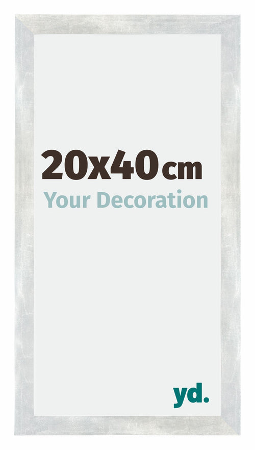 Mura MDF Photo Frame 20x40cm Silver Glossy Vintage Front Size | Yourdecoration.com
