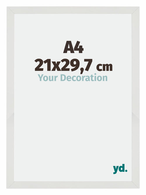 Mura MDF Photo Frame 21x29 7cm A4 White Matte Front Size | Yourdecoration.com