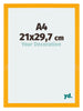 Mura MDF Photo Frame 21x29 7cm A4 Yellow Front Size | Yourdecoration.com