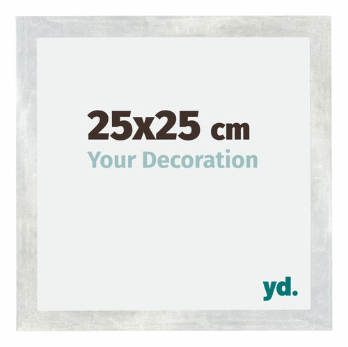 Mura MDF Photo Frame 25x25cm Silver Glossy Vintage Front Size | Yourdecoration.com