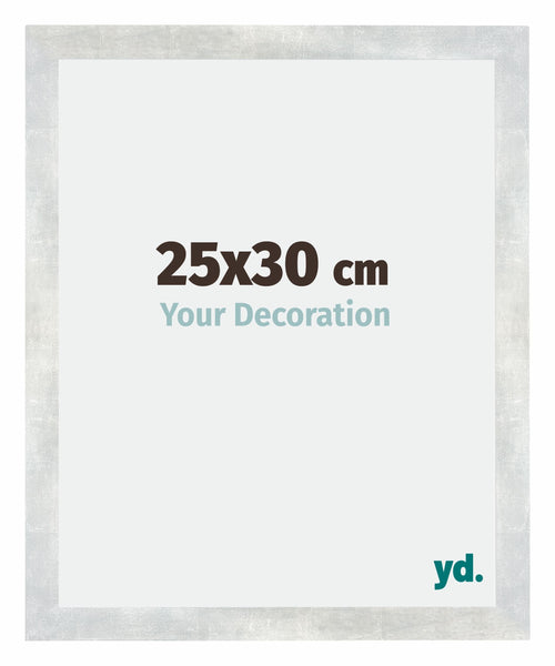 Mura MDF Photo Frame 25x30cm Silver Glossy Vintage Front Size | Yourdecoration.com