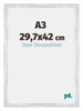 Mura MDF Photo Frame 29 7x42cm A3 Silver Glossy Vintage Front Size | Yourdecoration.com