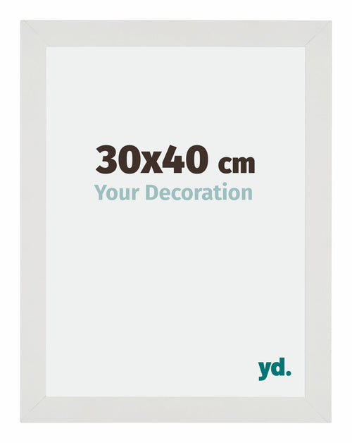Mura MDF Photo Frame 30x40cm White Matte Front Size | Yourdecoration.com