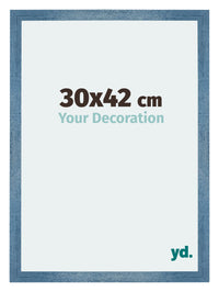 Mura MDF Photo Frame 30x42cm Bright Blue Swept Front Size | Yourdecoration.com