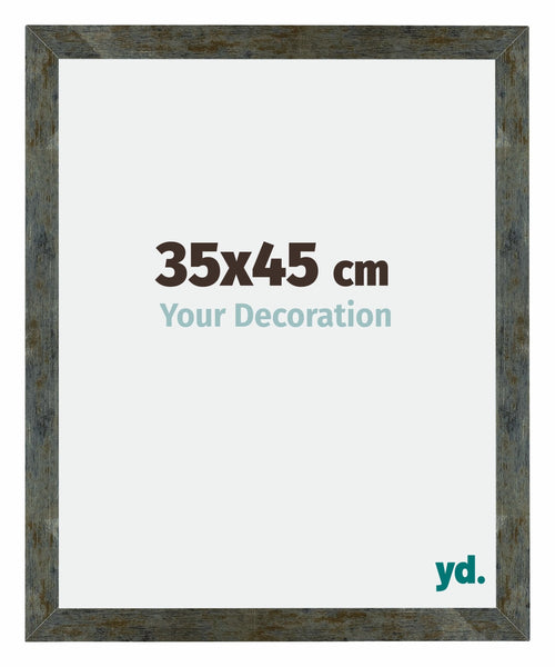Mura MDF Photo Frame 35x45cm Blue Gold Melange Front Size | Yourdecoration.com